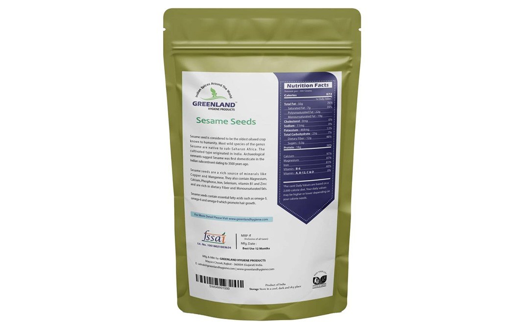 Greenland White Whole Sesame Seeds   Pack  1 kilogram